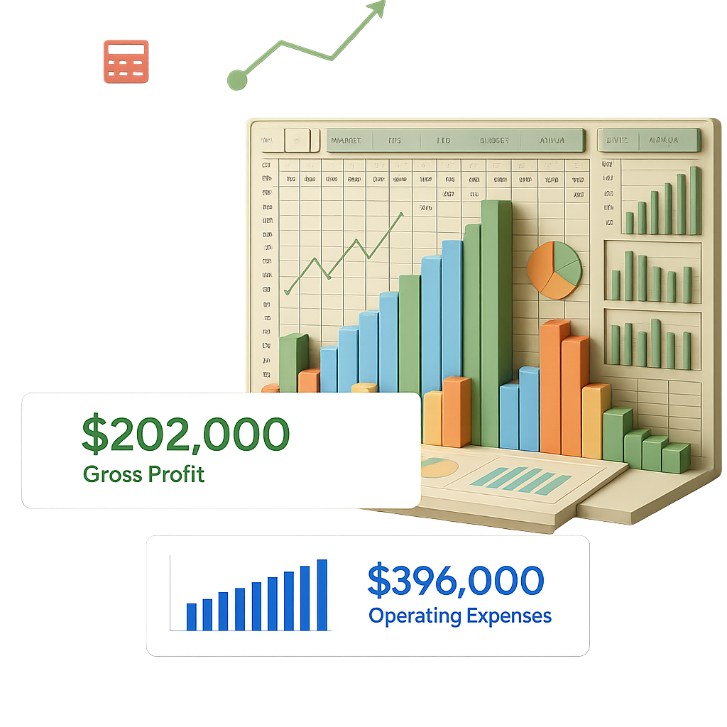 Finance & Accounting illustration showing professional services and business solutions