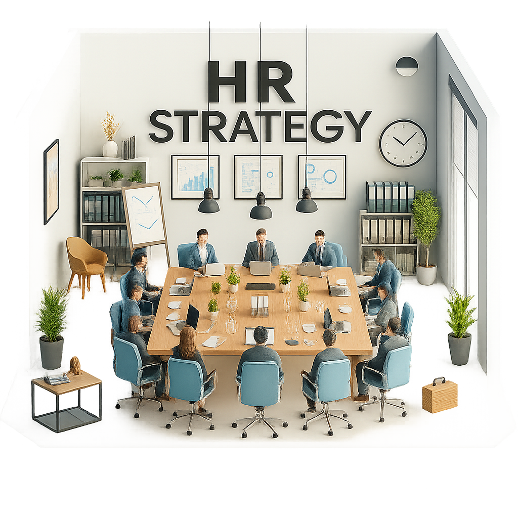 Human Resources illustration showing professional services and business solutions